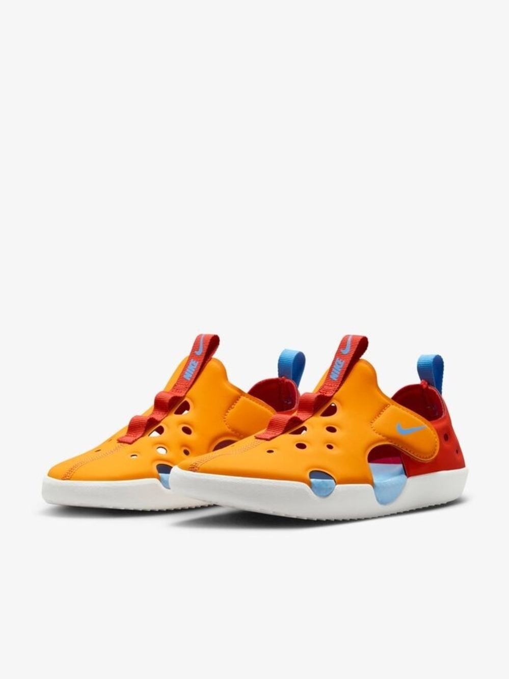 Nike Kids Sunray Protect 4 Water Sandals Orange Peel/Picante Red/University Blue